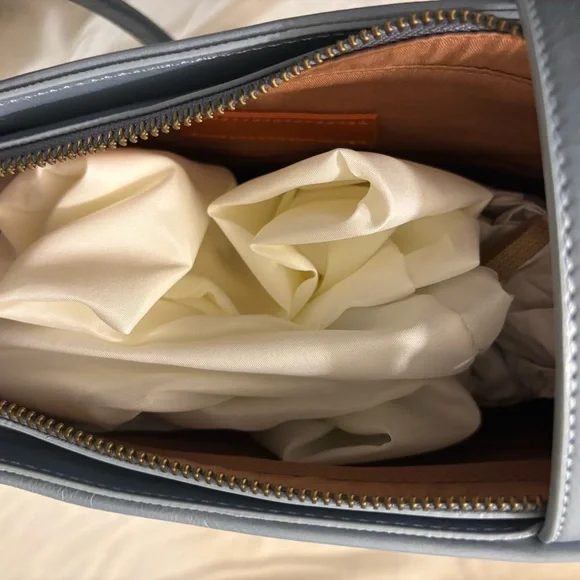 Light Blue Hobo Leather Tote Bag NWT - Picture 7 of 11